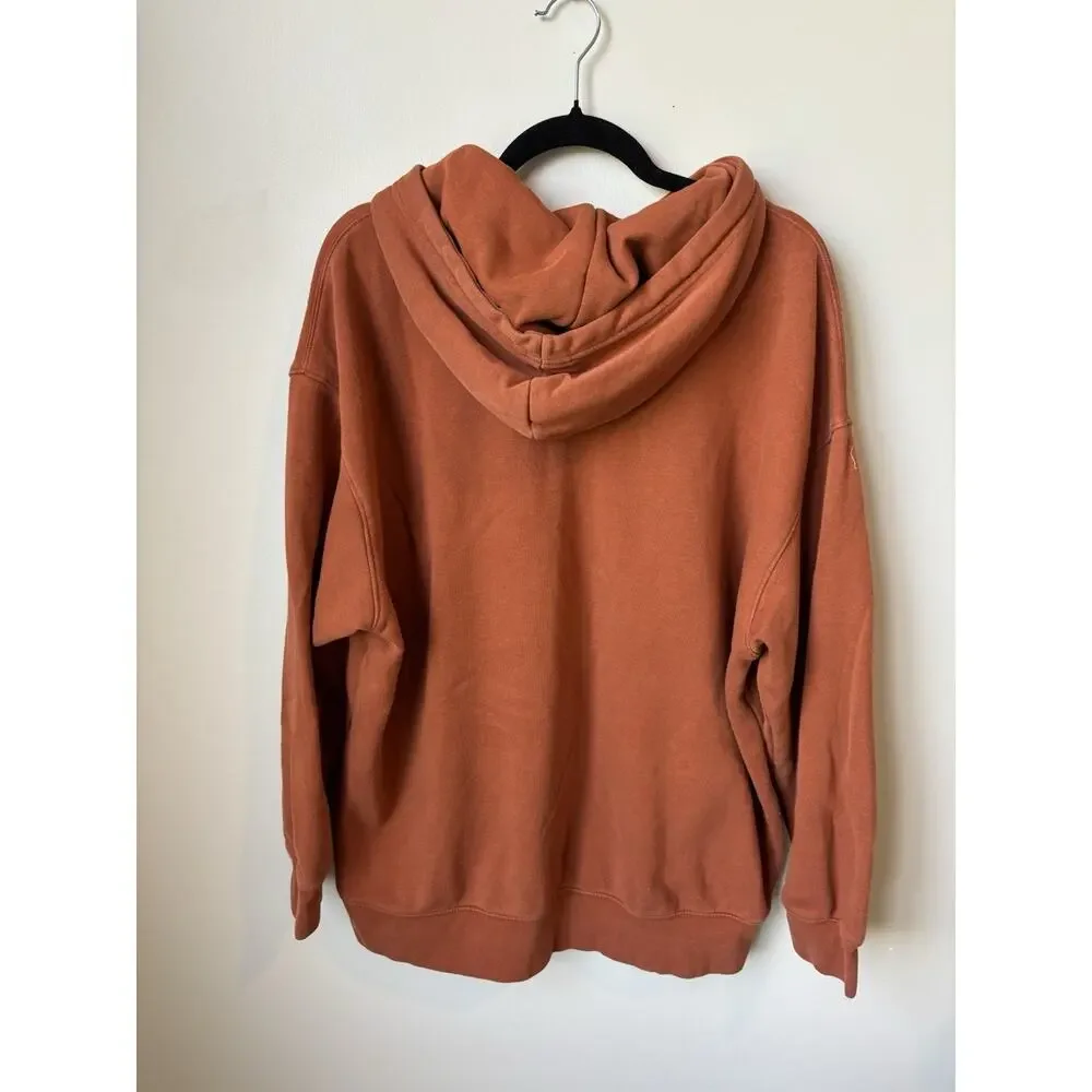 Nike Center Swish Vintage Orange Hoodie Women Size Large